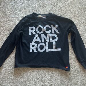 Aviator Nation Rock and Roll Sweatshirt, Black/Grey, Large
